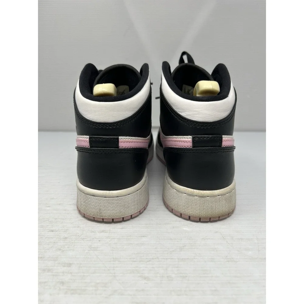 Nike Air Jordan 1 Mid Athletic Shoes Youth Girls 6Y Light Arctic Pink 555112-103